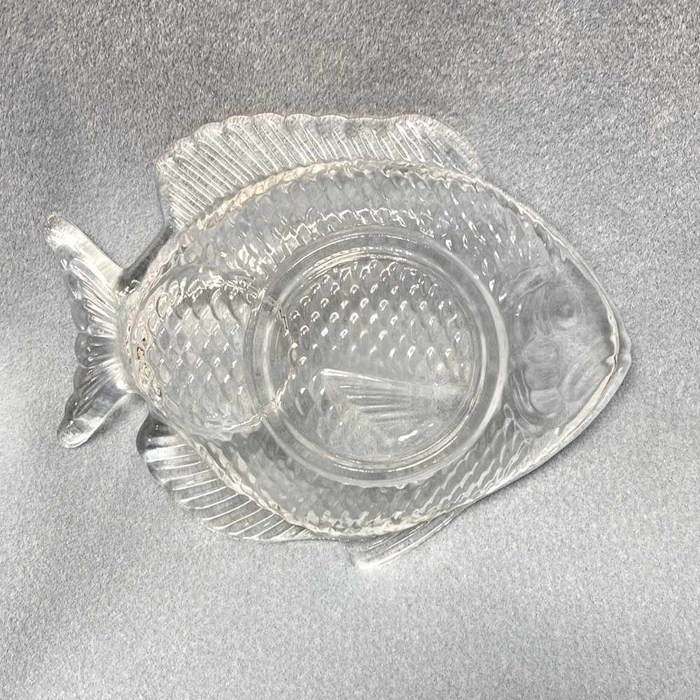 2-Glass Fish Appetizer Plate 1950's Brazil (Set of two)